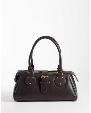 Mango Buckle Detail Shoulder Bag - Black
