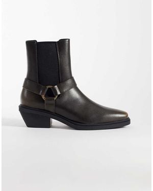 ASOS Stivaletti Chelsea Marroni Invecchiati Con Dettagli - Nero