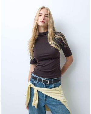 ARKET Top Met Hoge Hals En Ribstructuur - Wit