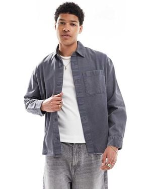 River Island Relaxed Fit Overdyed Shirt - Blue
