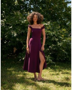 Stradivarius Midi Dress With Tie-back - Green