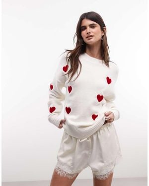 French Connection Heart Applique Knitted Jumper - White