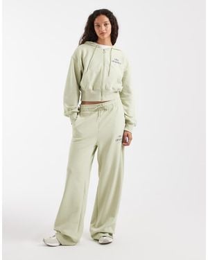 Nike Phoenix Fleece High Waisted Wide Leg Joggers - Green