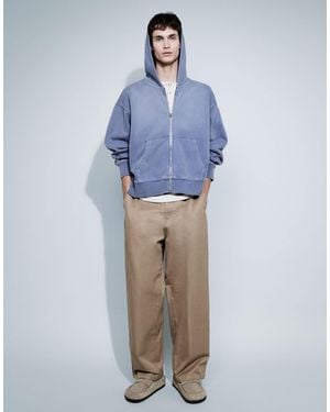 Weekday Co-ord Boxy Fit Zip Hoodie - Blue