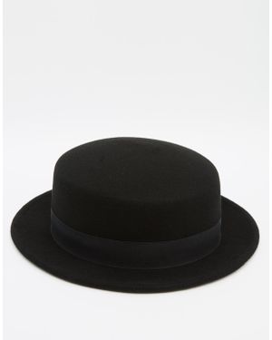 ASOS Flat Top Hat With Narrow Brim - Black