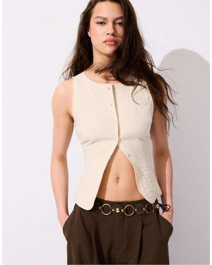 Stradivarius Wide Eyelet Belt - Natural