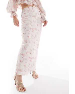 Love Triangle Crinkle Maxi Skirt Co-ord - Pink