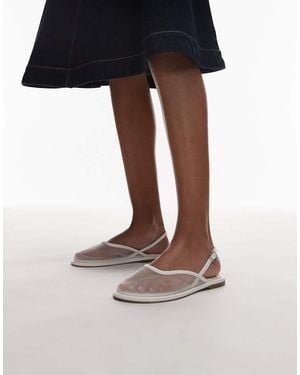 TOPSHOP Bailarinas Blancas Destalonadas De Malla Bailey De - Negro