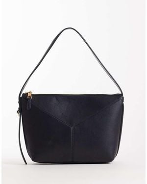 Mango Structured Shoulder Bag - Blue