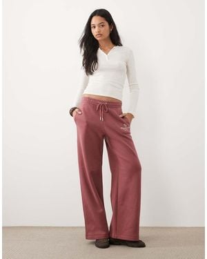 Abercrombie & Fitch Pantalón Jogger Recto De Talle Alto En Color Óxido - Rojo