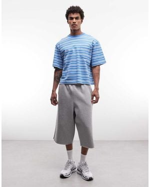 Collusion Longline Jort With Side Stripe - Blue