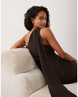 ASOS – strukturiertes midikleid - Schwarz
