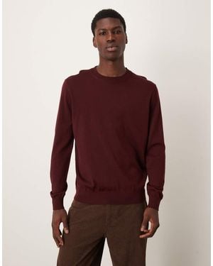 Mango Wool Round Neck Jumper - Red