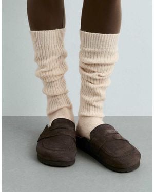 Oysho Cashmere 22% Wool 10% Long Socks - Black