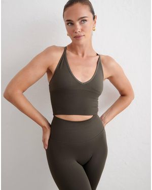 Aim'n Bralette sans coutures à dos croisé dark ivy - Vert
