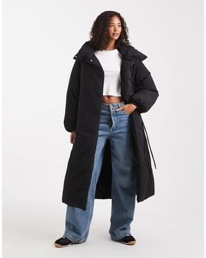 ASOS Funnel Neck Longline Puffer Jacket - Blue