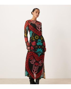 Never Fully Dressed Petite Mesh Midaxi Dress - Red