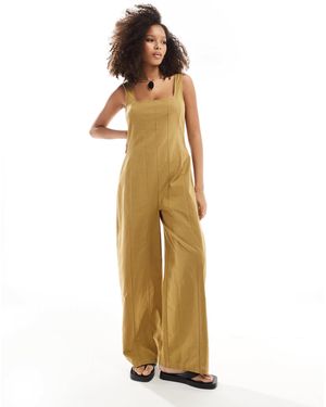 ASOS Square Neck Tennis Jumpsuit - Metallic