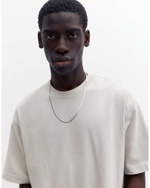 Pull&Bear T-shirt crop top à manches courtes - Gris