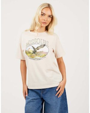 Brave Soul Oversized Graphic Print T-Shirt - White
