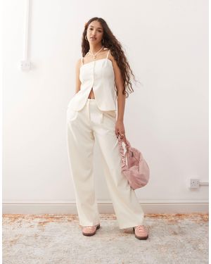 Miss Selfridge Co-ord Tailored Wide Leg Trouser - Natural