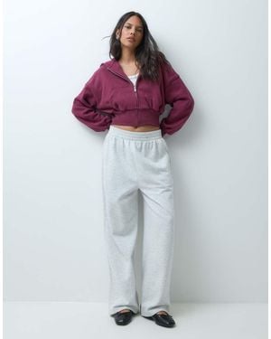 Cotton On Sudadera Con Capucha Extragrande Con Cremallera En-Morado