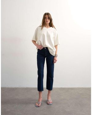 TOPSHOP Runway Mid Rise Cropped Jean - Blue