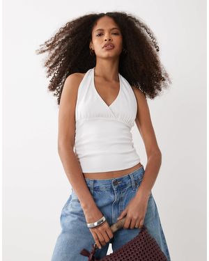 Mango Teen Cross Front Sleeveless Top - White