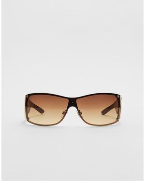 Stradivarius Zonnebril Met Doorlopend Model En Kleurverloop - Naturel