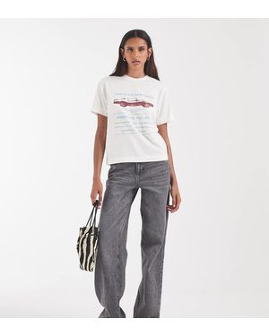 Vero Moda Tessa Jeans A Vita Alta A Gamba Larga Medio - Bianco