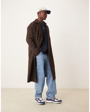 New Look Double Breasted Overcoat - Blue