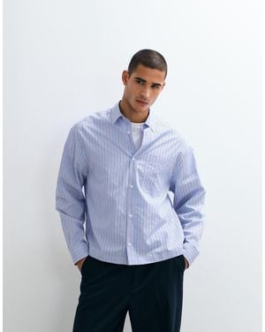 ASOS Boxy Oversized Stripe Shirt - White