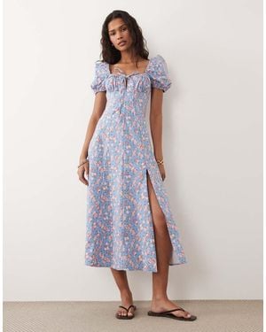 New Look Floral Milkmaid Midi Dress - Multicolour