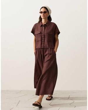 Oysho – hemd aus 100% leinen - Natur