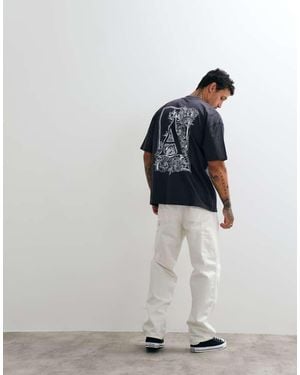 AllSaints Anthos T-Shirt Met Korte Mouwen, Grafisch Logo En Print Op De Achterkant - Wit