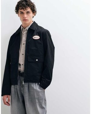 Jack & Jones Giacca Da Lavoro Nera Con Toppe - Blu