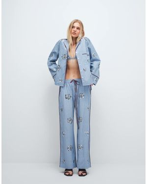 ASOS Pantalones De Pijama A Con Diseño Adornado De (Parte De Un Conjunto) - Azul