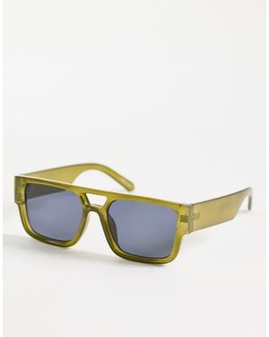 Pieces Retro Aviator Sunglasses - Blue