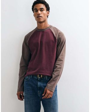 ASOS Boxy Relaxed Long Sleeve Raglan T-Shirt - Purple