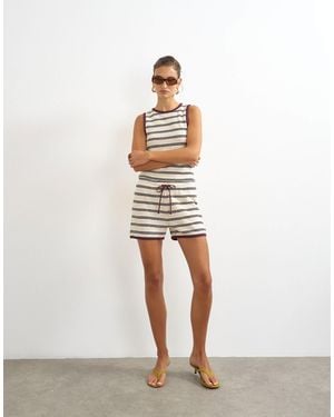 TOPSHOP Striped Co-ord Short - White