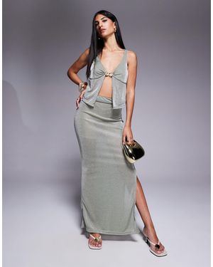 Missy Empire Missy empire – schimmernder, anschmiegsamer maxirock - Grau