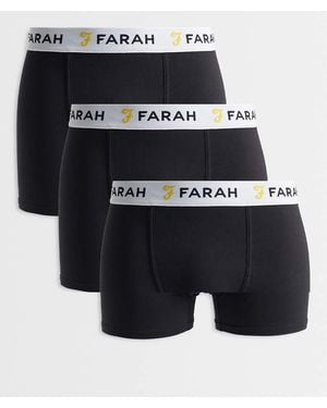 Farah Hummond 3 Pack Jacquard Logo Boxer Shorts - Blue