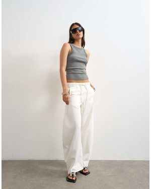 TOPSHOP Jeans Met Ballonpijpen En Elastische Taille - Wit
