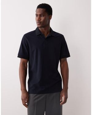 Mango 100% Cotton Short Sleeve Polo Top - Blue