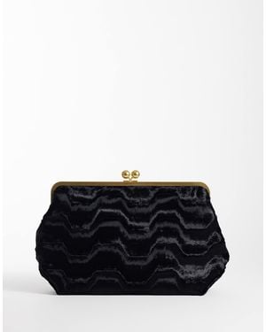 ASOS Faux Fur Astrakhan Large Frame Clutch Bag - Black