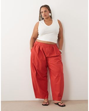 ASOS Asos Design Curve Pull On Barrel Trouser - Red