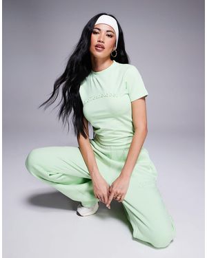 Kaiia Embossed Logo Baby Tee Co-ord - Green