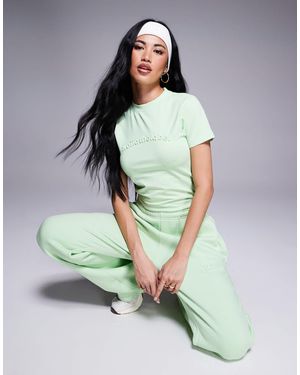 Kaiia Embossed Logo Baby Tee Co-ord - Green