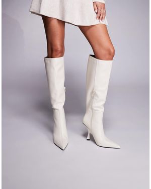 Public Desire Third Date High Heel Knee Boots - Gray