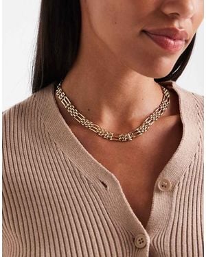 ASOS Collar Corto De Cadena Estilo Vintage De - Marrón
